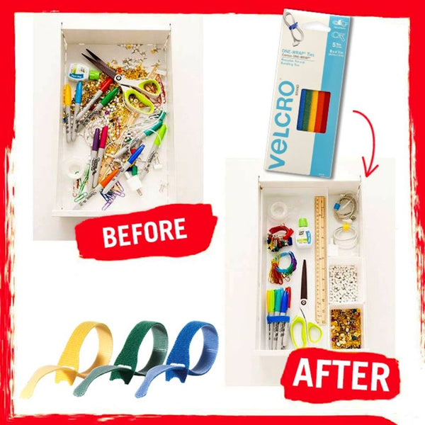 Velcro ONE-WRAP Ties 8 x 1/2 นิ้ว คละสิ 5 ชิ้น