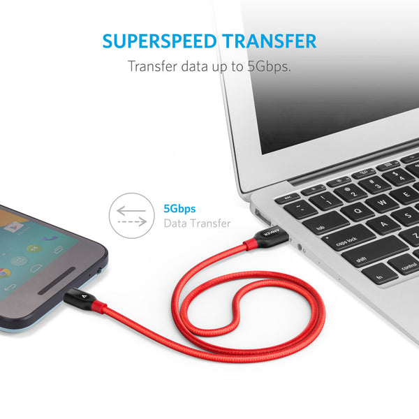 สายชาร์จ Anker PowerLine + USB-C TECHinno.store สำหรับ Samsung Huawei Sony HTC LG
